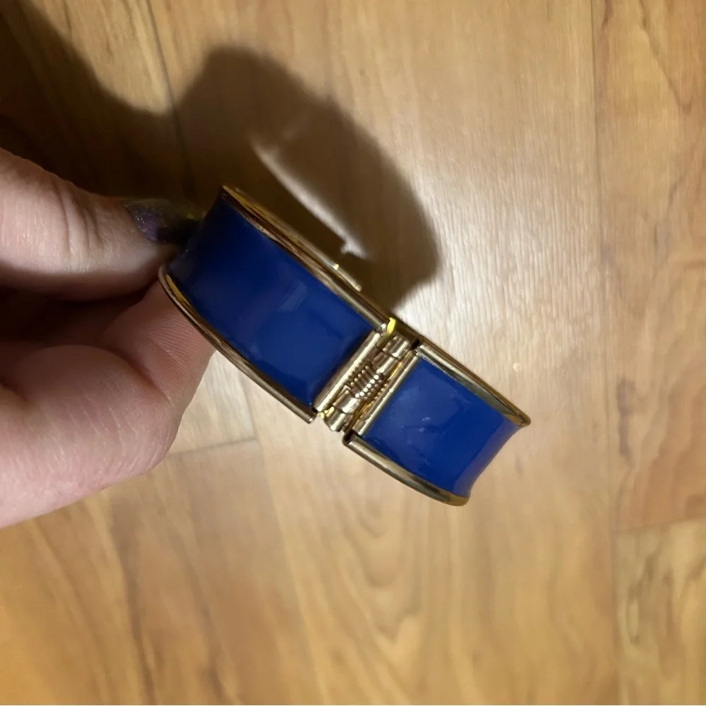 Blue and Gold Bangle Bracelet